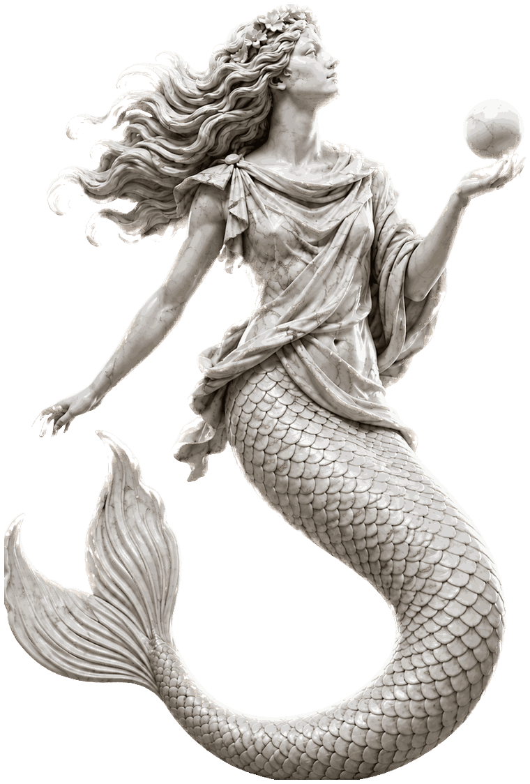 Sirena in marmo, simbolo di Sirentic