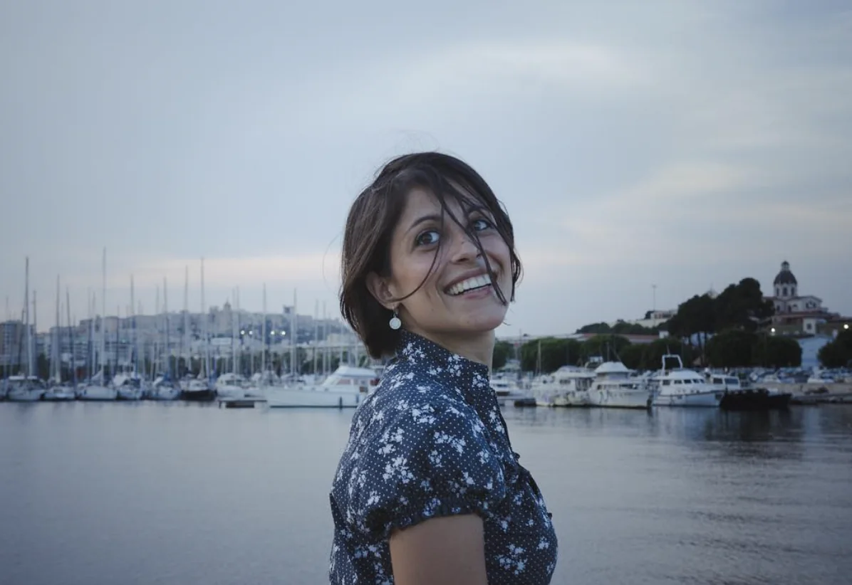 Tiziana al porto di Cagliari al tramonto